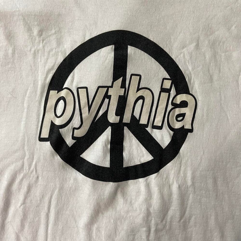 Pythia peace symbol uv letters tee